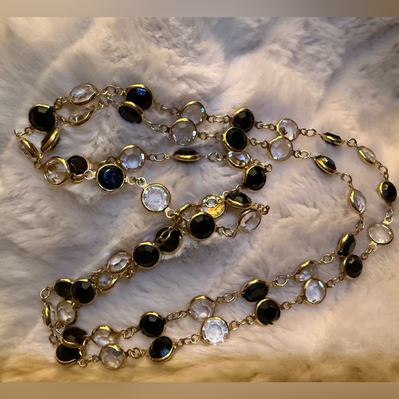 Vintage Swarovski Black and Gold Necklace - Picture 12 of 14